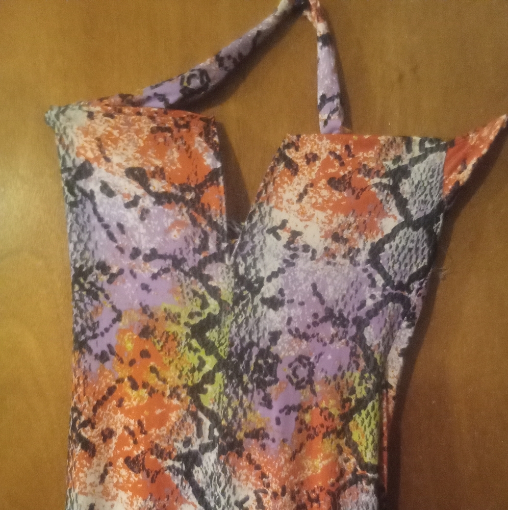 Snake skin multicolor jumpsuit sz XL new no tag